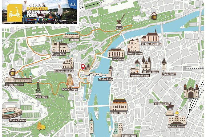 1.5h Prague E-Scooter Panoramic Tour small-group with PragueWay - Strahov Monastery and the climb toward Petřín