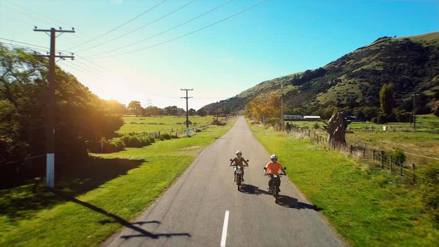 Akaroa: Lonely Beach Trail by E-Scooter. selfguided day out - Okains Bay Museum and a useful coffee stop