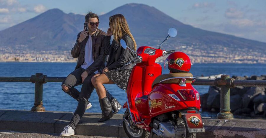 Amazing audioguided Vespa Tour of Naples - with driver - Santa Lucia and the first coastal views
