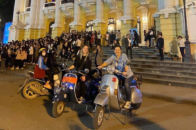 Amazing Vespa Night Tour For Food Lover - The Opera House and a Look at Central Hanoi