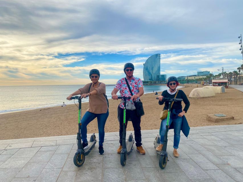 Barcelona: E-Scooter Gaudí & the Sea Tour - W Hotel and Barceloneta Beach