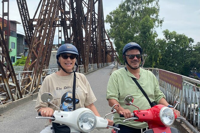 Bat Trang Ceramic Village Half-day Vespa Tour from Hanoi - Crossing Long Bien Bridge over the Red River