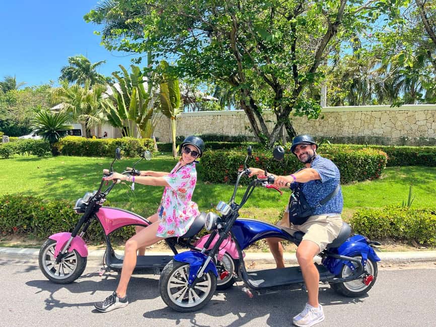 Bavaro Punta Cana: City Tour with Harley models E-Scooters - Training with Katie, Katty, Nelson, or Ernesto