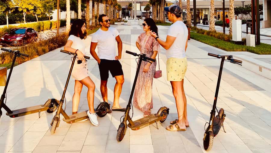 Dubai: E-Scooter Guided Tour of Marina, JBR & Bluewaters - Marina Walk, the mosque, and the yacht club