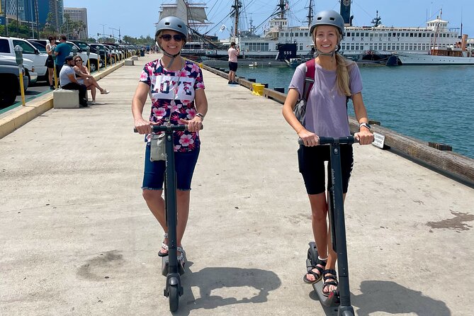 Electric Scooter Waterfront Tour with Pictures - The Embarcadero, Maritime Museum, and USS Midway