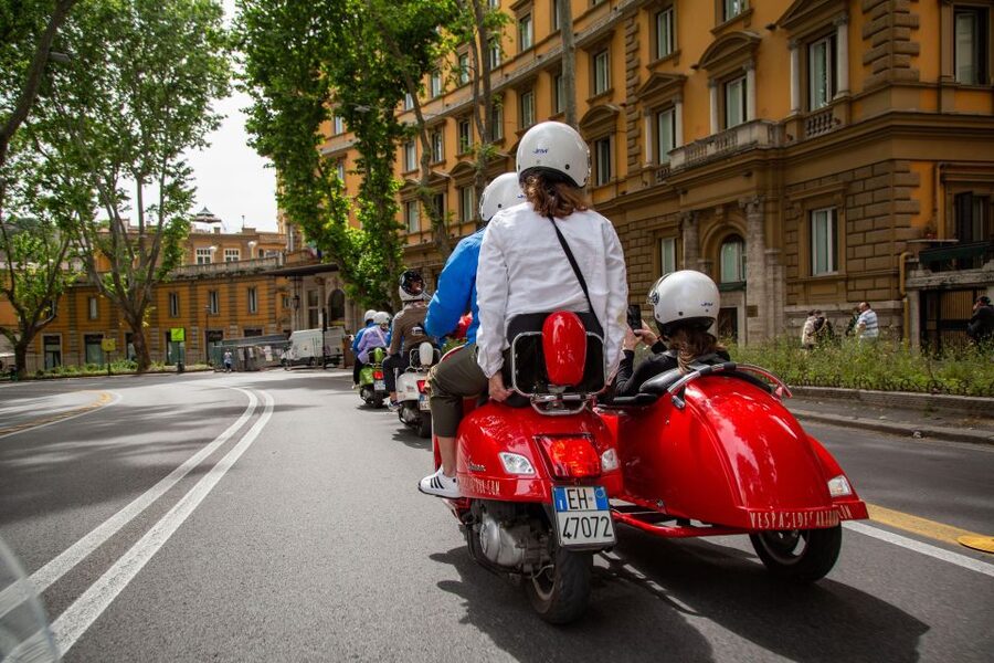 Evening Vespa Sidecar Tour with Gourmet Pizza Tasting - Piazza del Popolo and the view toward St. Peter’s