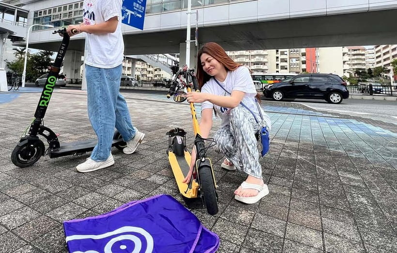 Free delivery to hotel : E-Scooter rent/No license required - Short Naha rides: Kokusai-dori, Naminoue-gu, and Senagajima