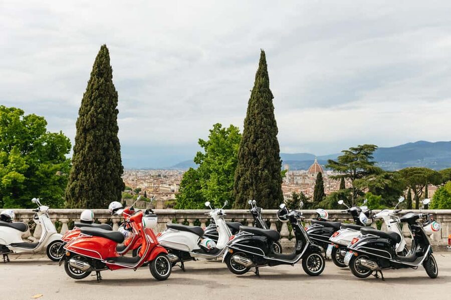 From Florence: Tuscan Countryside Vespa Tour with Tastings - The tasting on a private terrace