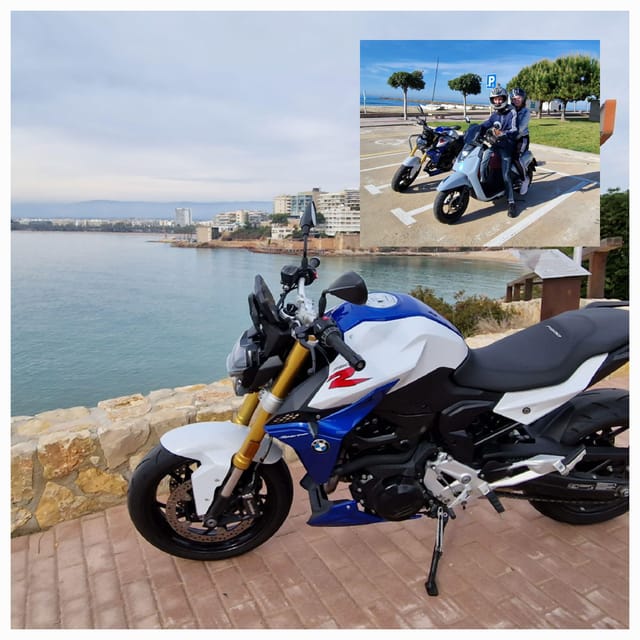 From Salou: Tour scooter guided+kayak Cambrils with pickup - Reaching the Cambrils beach club