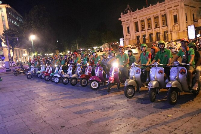 Hanoi Vespa After Dark Street Food Tour -Hidden Gem-Train Street - Bun cha, spring rolls, and Hanoi beer