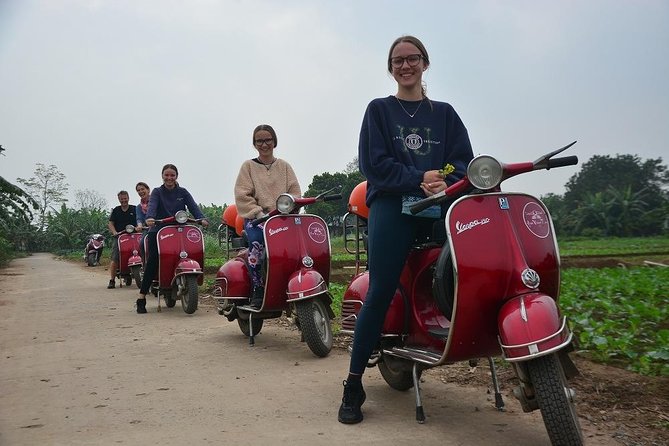 Hanoi Vespa Tours: Full Day Hanoi City & Countryside Vespa Tours - Train Street and daily life beside the railway