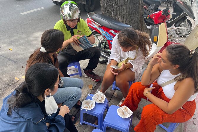 Morning Saigon Unseen Adventure Scooter with Ao Dai Riders Option - District 4 and spring roll vermicelli