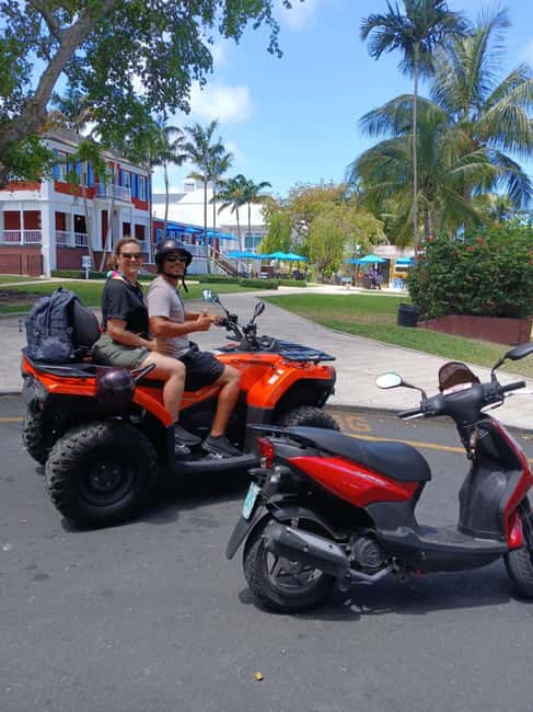Nassau: Guided Scooter/ATV Rental or Tour w/Beach Day Bundle - Art, rum cake, chocolate, and wine