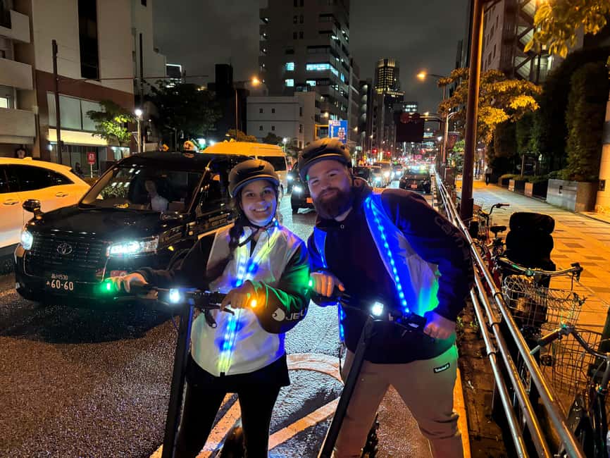 Night E-Scooter Ride to Tokyo Tower - No License Needed - Weather and balance deserve serious attention