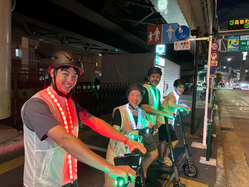 Night E-Scooter Ride to Tokyo Tower - No License Needed - Tokyo after dark, from Mita to Minato City