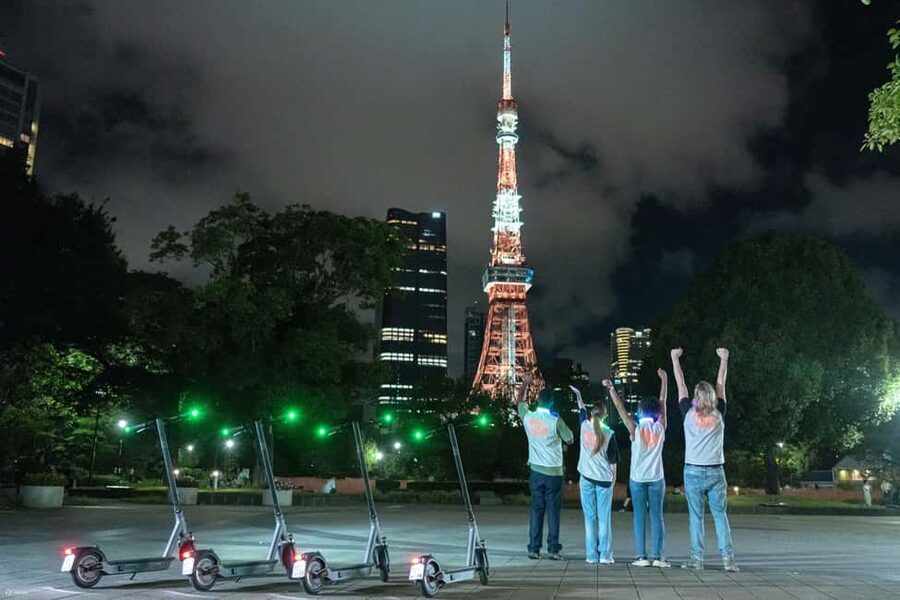 Night E-Scooter Ride to Tokyo Tower - No License Needed - Tokyo Tower is the main event