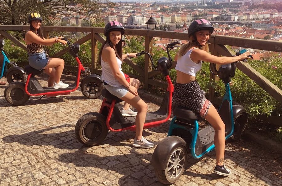 Prague Electric Scooter and eBike Grand Tour - Lennon Wall and the first look at Lesser Town