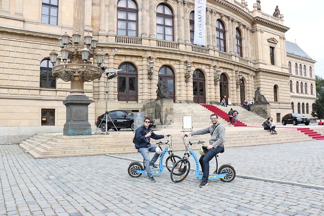 Prague Panoramic Views e-bike and e-Scooter guided Tour - Lennon Wall and Charles Bridge