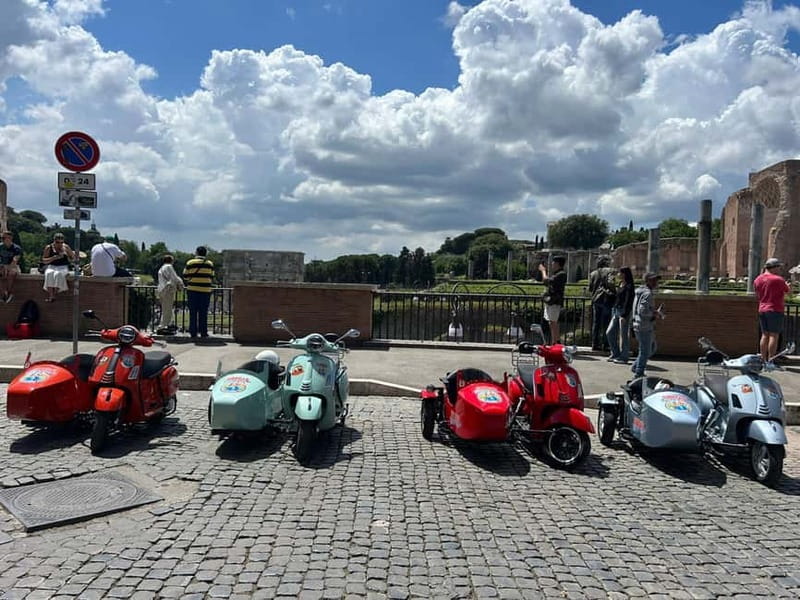 Rome 1.5 hours Private tour in Vespa Sidecar vintage style - The Theatre of Marcellus and the Altar of the Fatherland