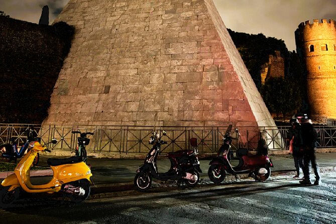 Rome by Night Vespa Ride: Icons of Rome - Starting at the Colosseum and ancient Rome