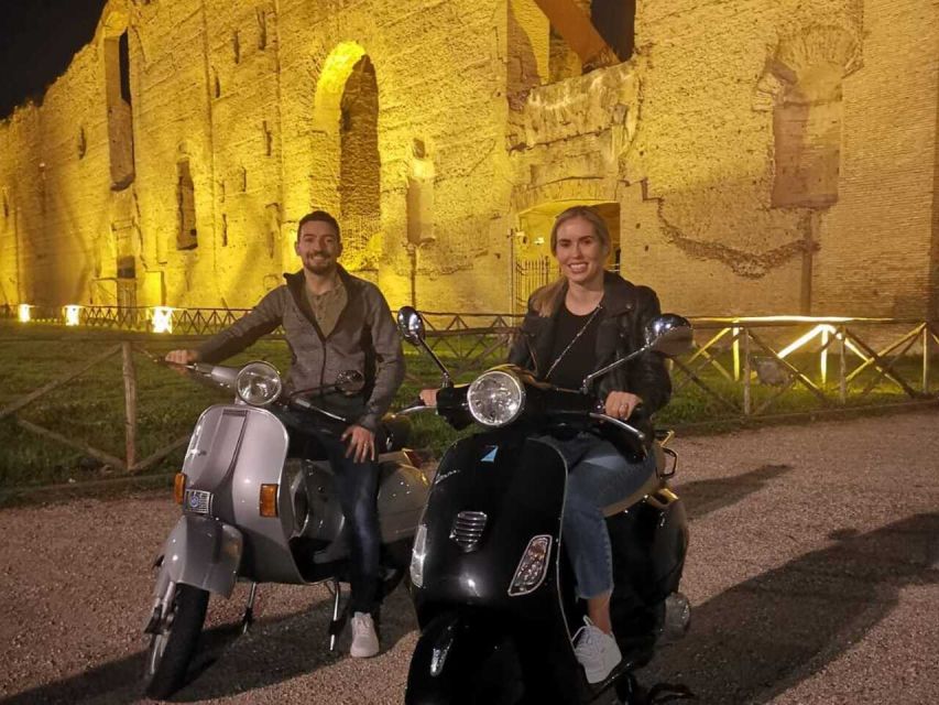 Rome by Night Vespa Tour With Driver/Private Guide - Imperial Fora and the Colosseum under lights