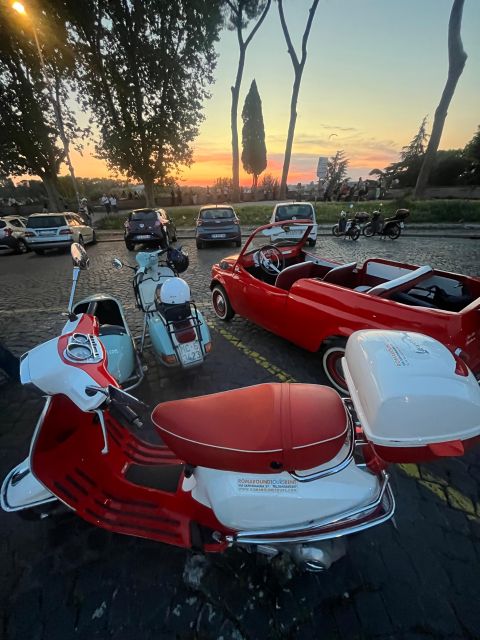 Rome: Evening Fiat 500 and Vespa Prosecco Tour - The Pyramid of Cestius and Rome’s unusual edges