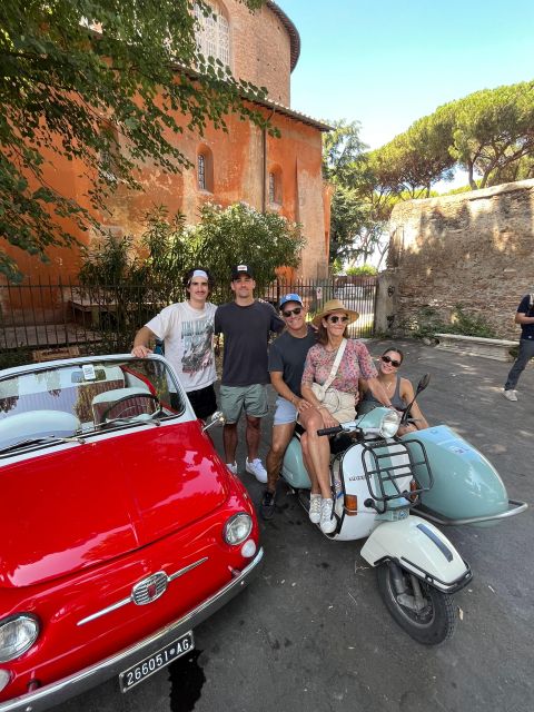 Rome: Evening Fiat 500 and Vespa Prosecco Tour - The Fiat 500 and Vespa setup