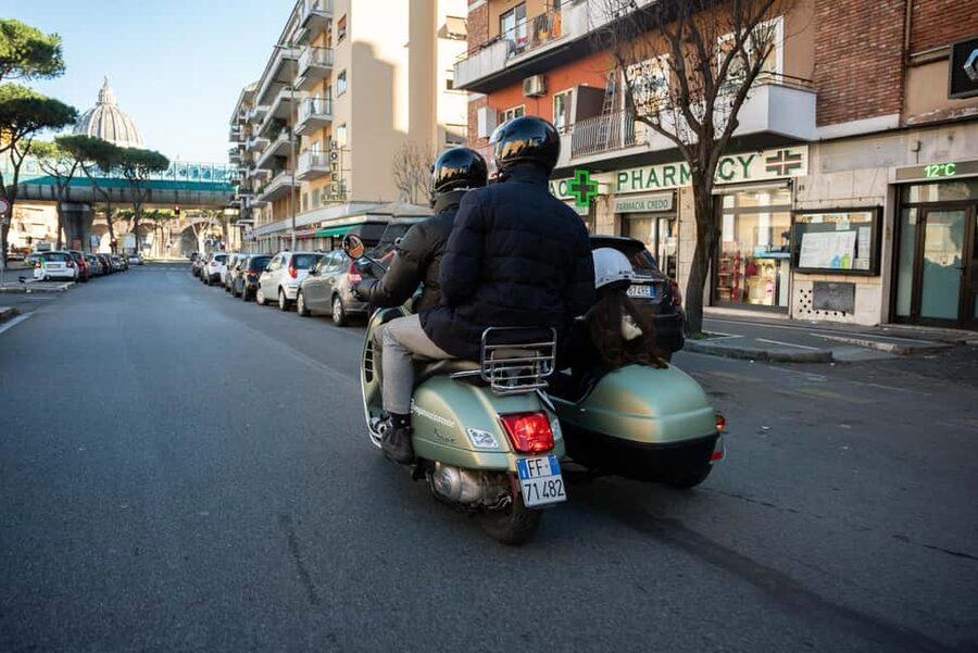 Rome: Evening Vespa Sidecar City Tour - The Colosseum after the heat fades