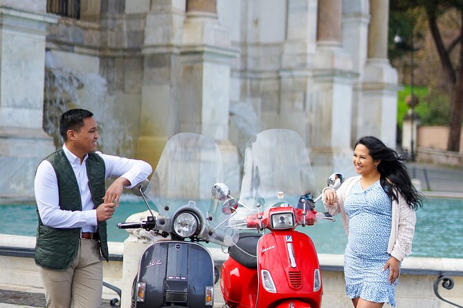 Rome Vespa Scooter Tour with Professional Photographer - Vittoriano and Piazza Venezia show modern Italy
