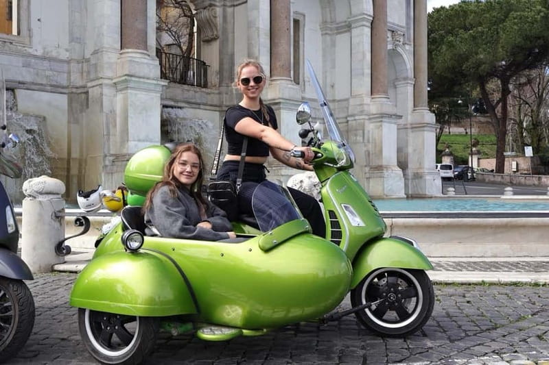 Rome: Vespa Sidecar Tour with Hotel Transfers & Gelato - Pincio Gardens and the first city views