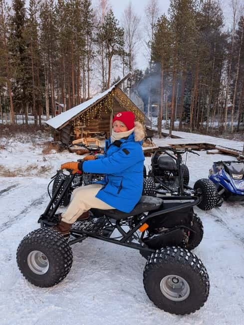 Rovaniemi: Santa Village Tour+Lunch In Glass Igloo+Scooters - Lunch beside the fire in a glass igloo