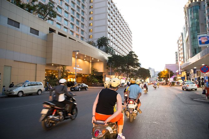 Saigon Food Tour on Scooter at Night - First course: pancakes, noodles, and Saigon traffic