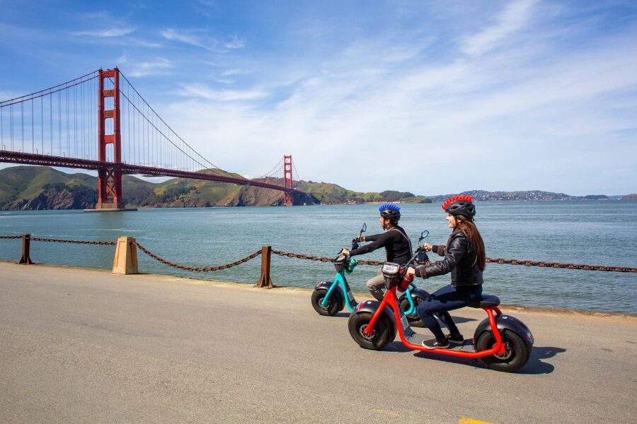 San Francisco: Electric Scooter Rental with GPS Storytelling - Fort Point Beneath the Golden Gate Bridge