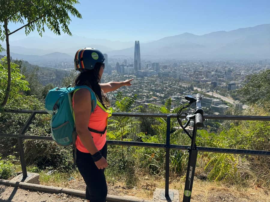 Santiago sunset tour on an electric scooter. City and nature - Sunset at La Subida