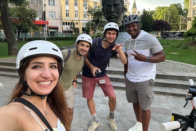 Sofia on an Electric Scooter - Guided Tour - Alexander Nevsky Square after dark