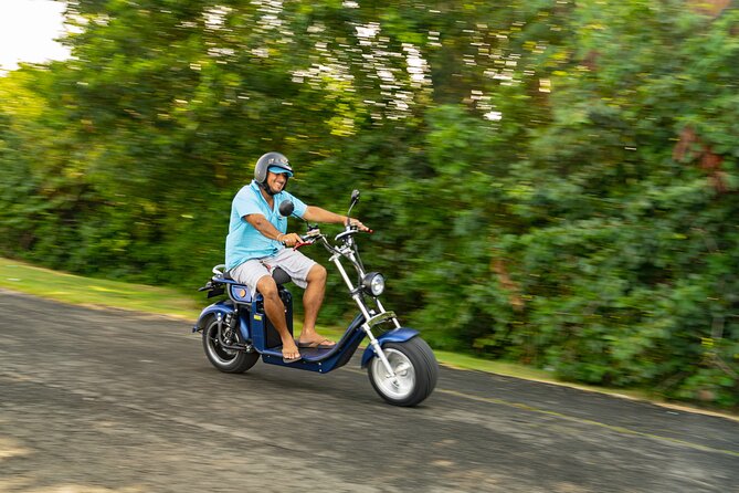 St.Lucia Beaches and Backroads Tour by Electric Big-Wheel Scooter - What riding the big-wheel scooter is really like
