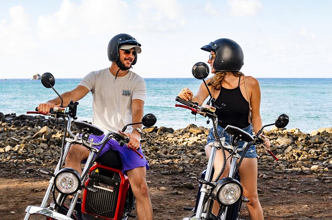 St.Lucia Beaches and Backroads Tour by Electric Big-Wheel Scooter - Gros Islet brings you to a fishing village
