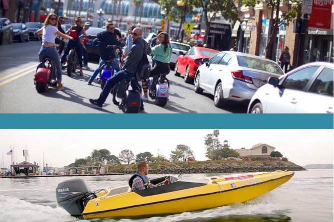 Super Saver: Self-Guided Speed Boat Adventure & iRide GPS Guided ScooterTour - Point Loma, Coronado, and the open harbor