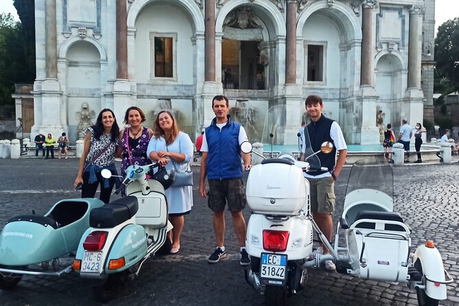 Vespa Sidecar Tour at Day/Night with Pickup - Janiculum Hill and the Fontanone